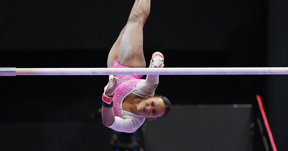 Gymnastics Rebeca Andrade wins uneven bars title at 2022 Trofeu Brasil