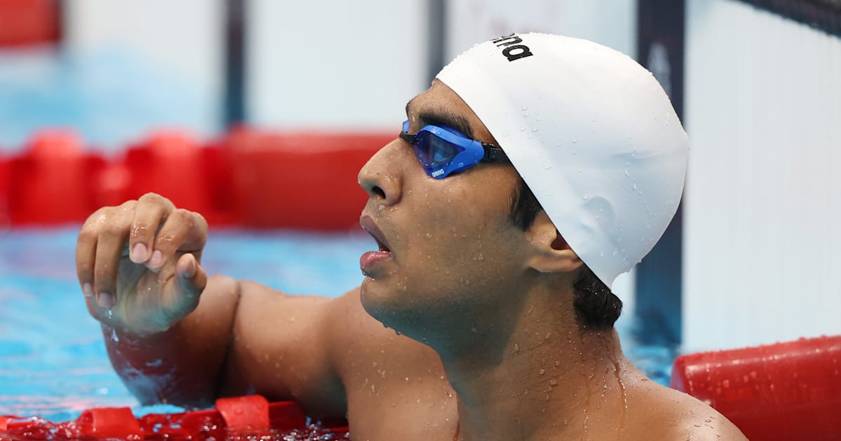 Srihari Nataraj in 50m backstroke final at Commonwealth Games 2022 swimming