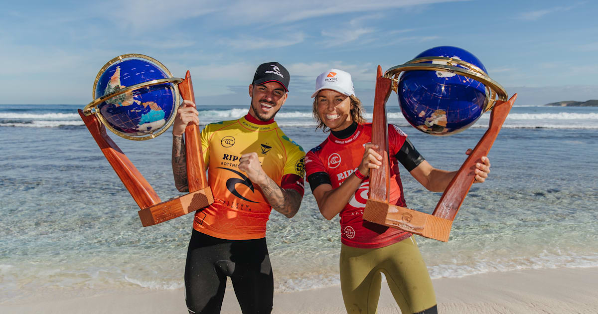 Brazil's Gabriel Medina and Australia's Sally Fitzgibbons for