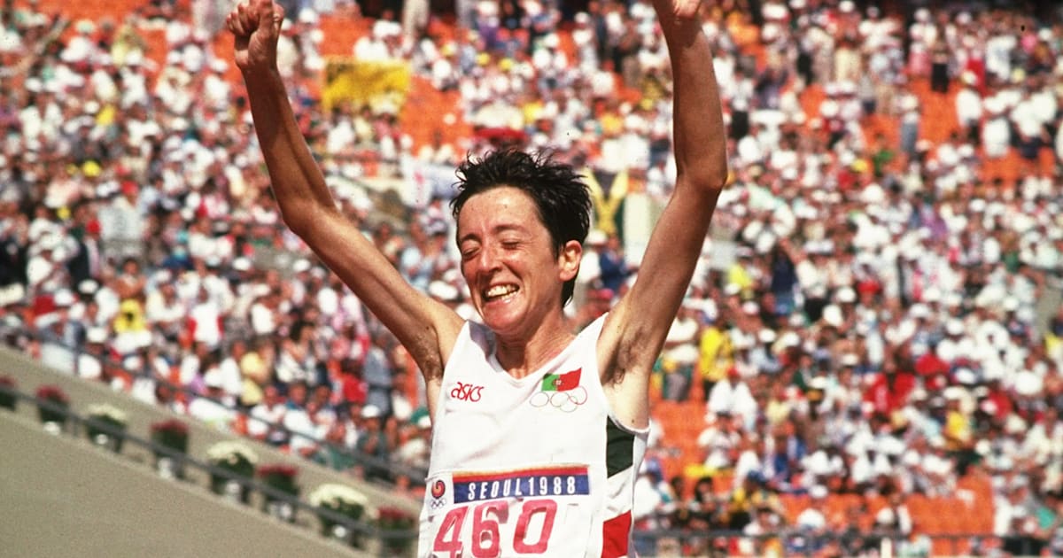 Rosa Mota vence a Maratona feminina Seul 1988