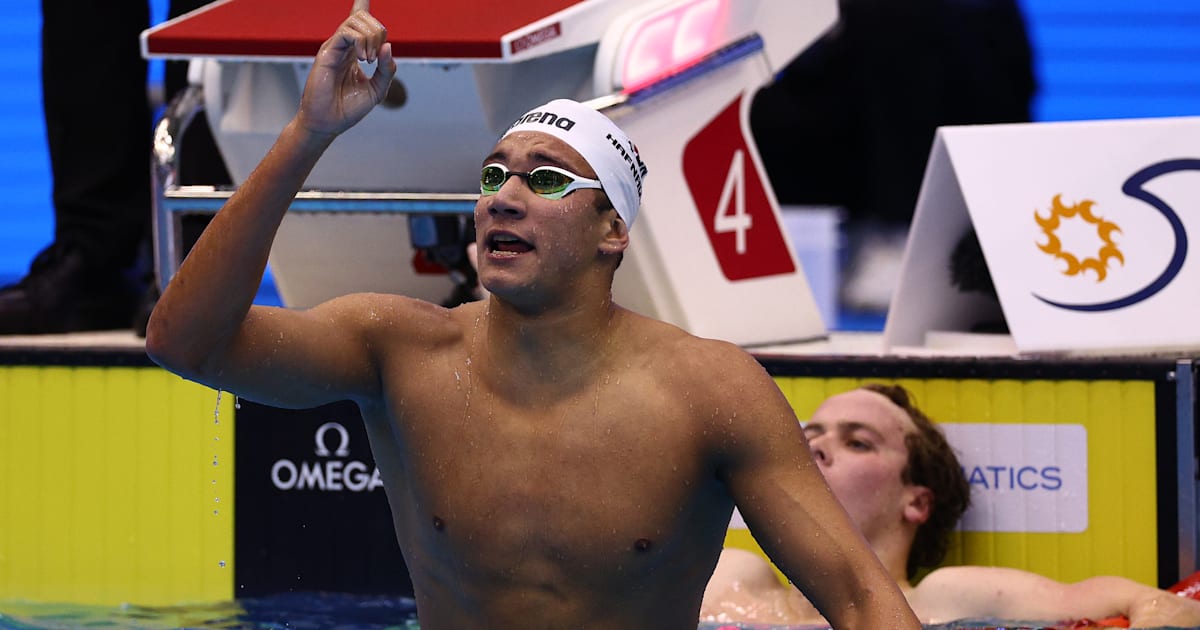 Tunisia’s Ahmed Hafnaoui upsets defending champion Finke in men’s 800m freestyle