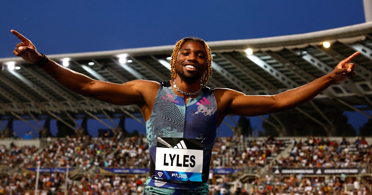 Noah Lyles wins Paris Diamond League 100m as Marcell Jacobs finishes
