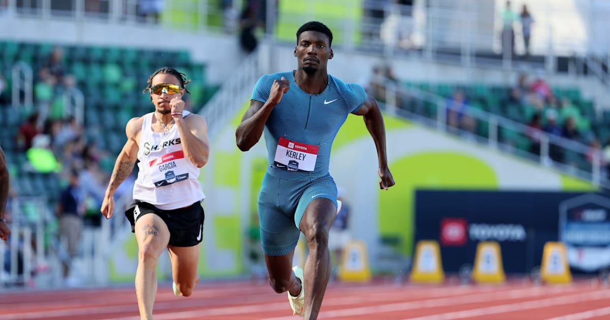 Fred Kerley wins men's 100m in stunning time at 2022 US track trials