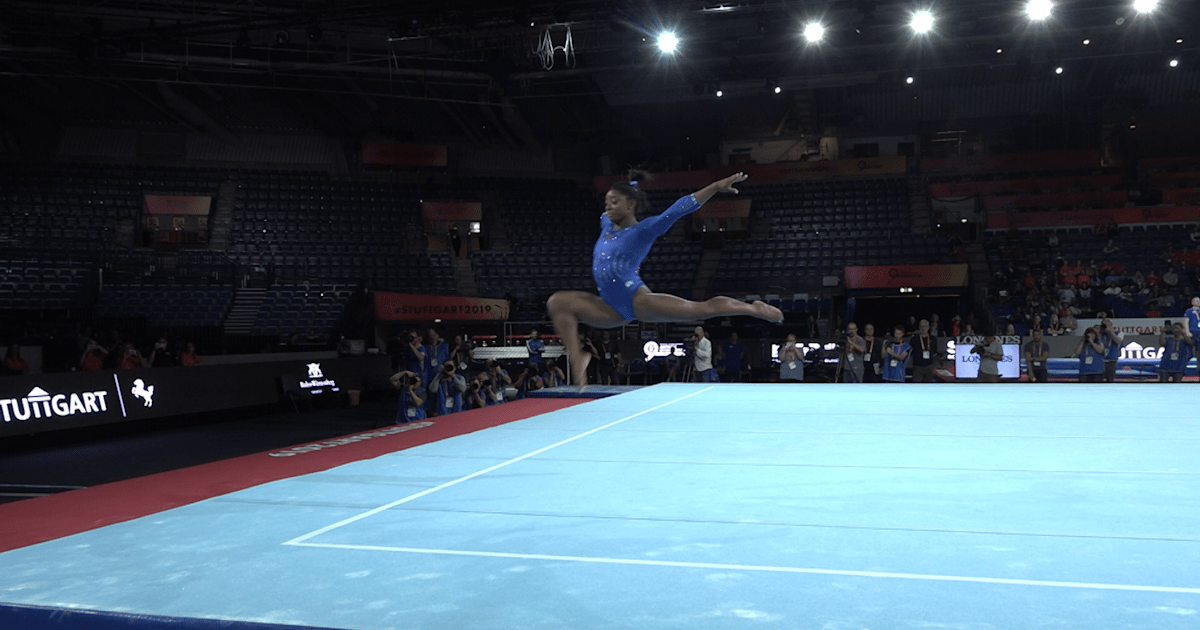 Watch Simone Biles Performs Floor Exercise Routine In Podium Training
