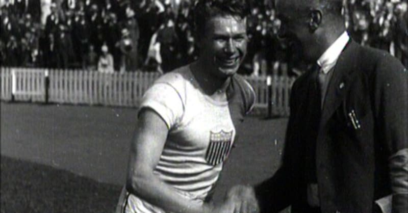 Paddock Leaps Across Finish Line For 100m Gold at Antwerp 1920