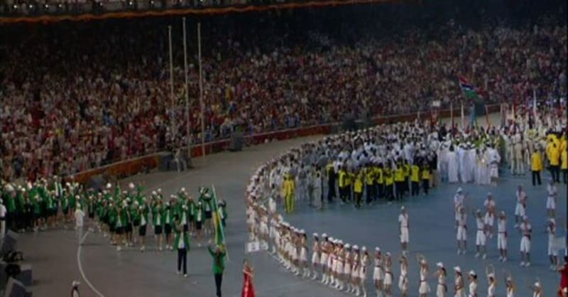 開会式で行進するブラジル選手団 北京2008 ハイライト